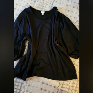 Ava & Viv Women's Plus Size Balloon Sleeve Black Top size 4x